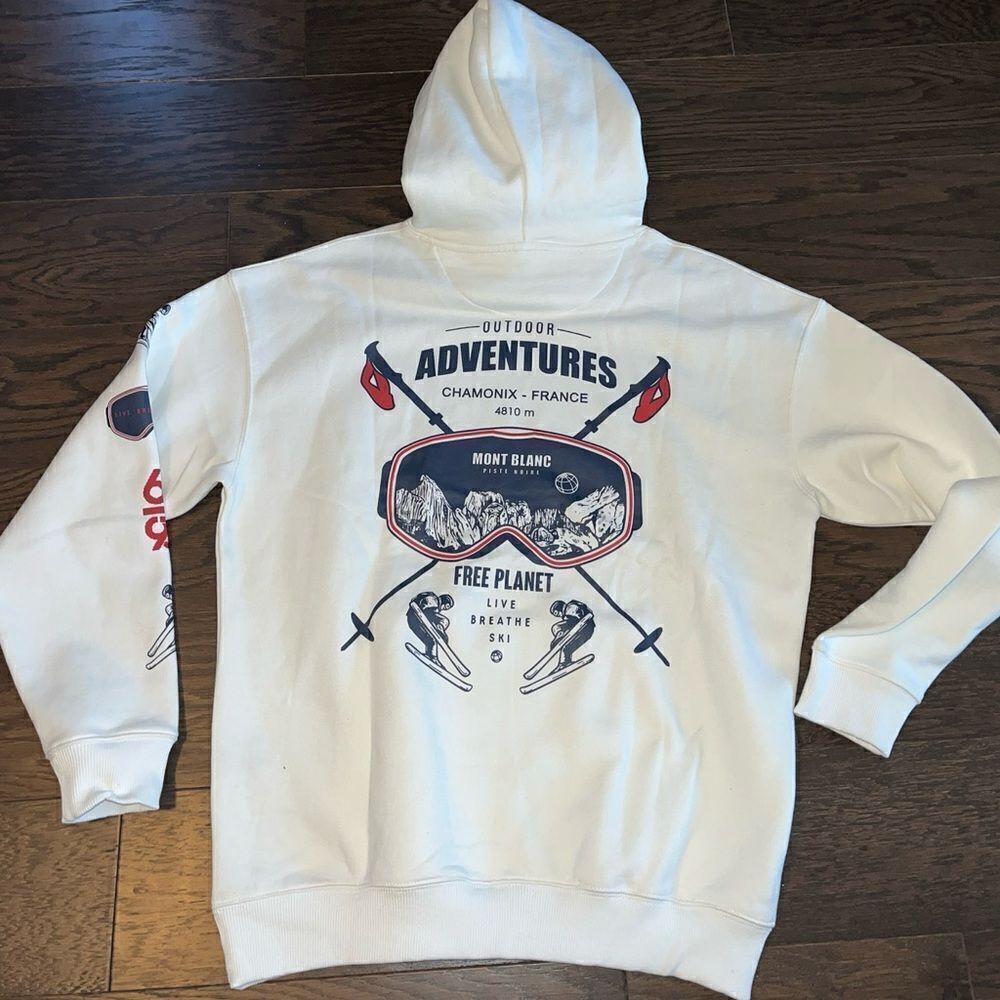 New Free Planet Mount Blanc France French Alps Chamonix Hooded Hoodie Sweatshirt